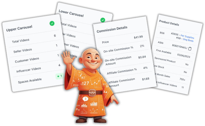 Search results page with InfluencerMonk overlay widgets