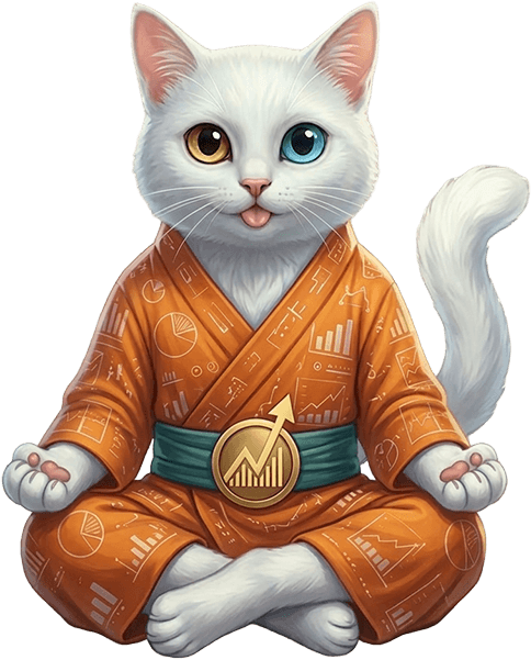 InfluencerMonk zen cat mascot meditating